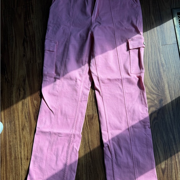 Judy Blue Tessa High Rise Cargo Straight leg pink jeans - Picture 8 of 8